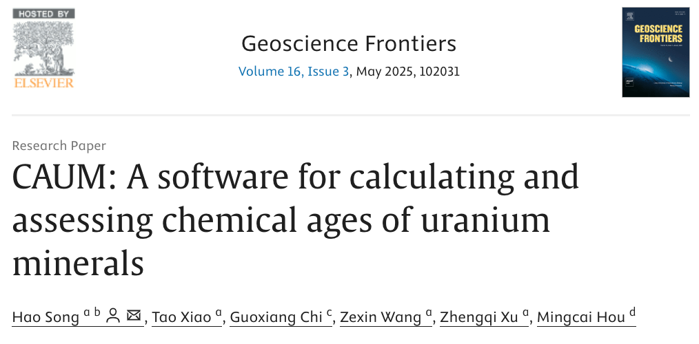 CAUM: A software for calculating and assessing chemical ages of uranium ...